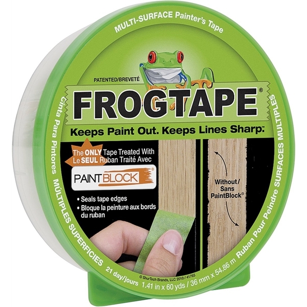 Shurtech Brands FrogTape Painting Tape, 60 yd L, 1.41 in W, Green 1408436